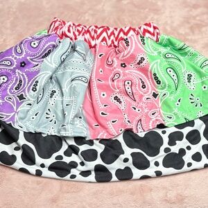 Girls Cow Bandana Colorful Twirl‎ Tiered Skirt Size Small